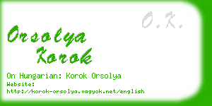 orsolya korok business card